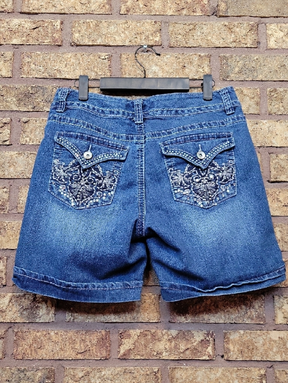 Nine West Denim Rolled Cuff Women's Shorts Size 6 Flap Pockets - Picture 6 of 14